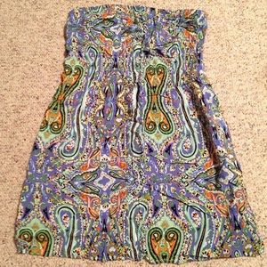 Strapless Paisley Dress